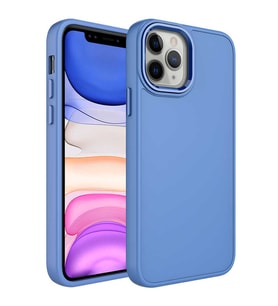 Uyumlu Model Apple iPhone 12 Pro Kılıf Metal Çerçeve Lansman Silikon Kapak (Leylak)