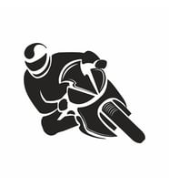 Motorcu Sticker 20x20 cm Siyah (Beyaz)