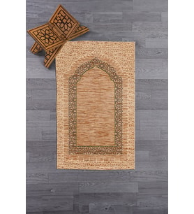 EVDEYA Dijital Baskılı Yıkanabilir Kaliteli Şık Namazlık Seccade 70x130 cm, SECCADE-9-GRİ, (Kahverengi)