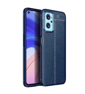 Oppo A76 Kılıf Zore Niss Deri Desenli Silikon Kılıf (Lacivert)