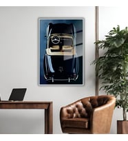 Metal Çerçeveli Temperli Cam Tablo Arka Açı Mercedes S 190 Sl (Gümüş)