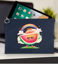BK Gİft Yaz Temalı-7 Tablet Çantası 30x21cm(12 Renk Seçeneği), Ipad Çantası, Baskılı Tablet Kılıfı (Lacivert)
