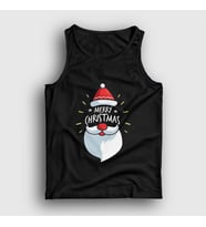 Presmono Unisex Haki Merry Christmas Noel Baba Santa Claus Yılbaşı Atlet 270232tt (Siyah)