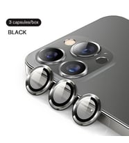 BİNANO Mini Metal Ring Iphone 12 Pro Lens Koruyucu 3'lü Takım (Siyah)