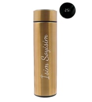 Kişiye Özel Derece Göstergeli 450ml Çelik Termos (Gold)