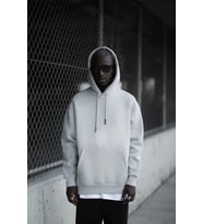 Kapşonlu 3 İplik Kalın İçi Polarlı Oversize Kangru Cepli Erkek Sweatshirt (Taş)