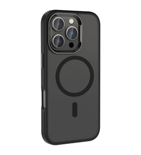 iPhone 16 Pro Kılıf Magsafe Şarj Özellikli Parlak Kamera Çerçeveli Kost Kılıf (Siyah)