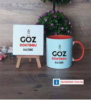 Göz Doktoru Dekoratif Taş, Kupa Bardak Kırmızı Hediye (Model 12)