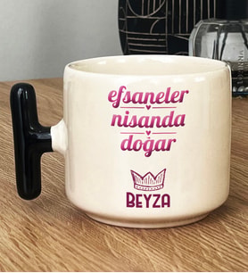 Kişiye Özel Koç Boğa Burcu Hediye T Kupa Bardak Doğum Günü Hediyesi (Siyah)