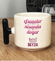 Kişiye Özel Koç Boğa Burcu Hediye T Kupa Bardak Doğum Günü Hediyesi (Siyah)