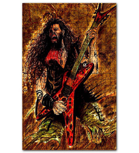 Cakapuzzle Dimebag Darrell Elektrogitar Agresif Çizim Puzzle Yapboz MDF (Ahşap) (500 Parça)