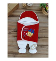 Bebek Kundak Battaniyesi Ayaklı Dış Bebek Kundağı Hastane Çıkışı Kundak Battaniye Unisex (Kırmızı)