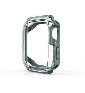 Apple Watch 44mm Sert PC Ekran Koruyucu + Silikon Kasa Koruyucu (Koyu Yeşil)
