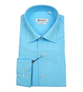 Erkek Slim Fit Gömlek 9901 009901 (Mavi)