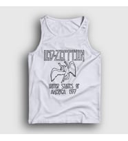 Presmono Unisex Sarı Logo Led Zeppelin Atlet 95873tt (Beyaz)
