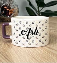 Kişiye Özel Panda Desenli Hediye Lüks Fincan Arkadaşa Hediye (Mor)