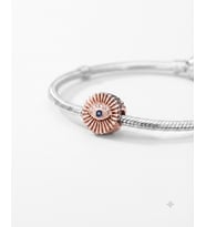 Kadın Taş Detay Kirpikli Göz Model Gümüş Charm (Rose)