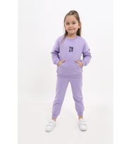 Toontoy Kız Çocuk Nakışlı Eşofman Takım (Lila)