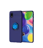 Samsung Galaxy A01 Core Kılıf Yüzüklü Magnetli Ravel Case (Mavi)