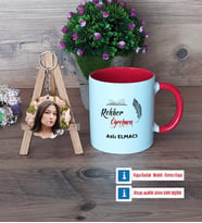 Rehber Öğretmen Kupa Bardak Beyaz ve Fotoğraflı Ahşap Anahtarlık Hediye (Model 2)