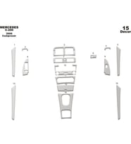 Meriç® Mercedes C200 Komp. Ön Torpido Kaplama Maun 15 Parça 2006-2011 (Alüminyum)