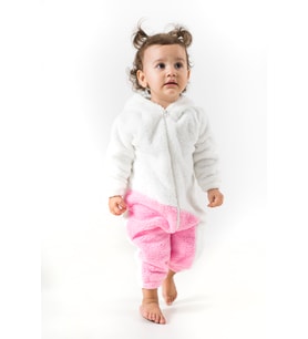 Welsoft Peluş Unisex Kışlık Bebek Takımları Çocuk Giyim Bebek Kıyafeti Çocuk Kostümü welsoft takım (Açık Pembe)