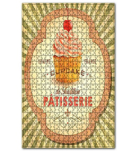 Cakapuzzle Kirazlı Kek Afişi Görseli Puzzle Yapboz MDF (Ahşap) (500 Parça)