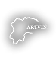 Artvin Harita Araba Sticker siyah 17x12 CM (Beyaz)