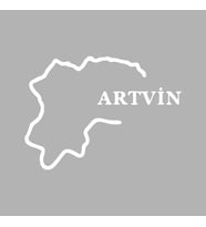 Artvin Harita Araba Sticker siyah 17x12 CM (Beyaz)