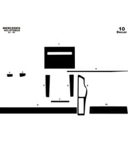 Meriç® Mercedes 403 Ön Torpido Kaplama Maun 10 Parça 1993-1995 (Piano Black)