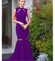 BİYE DETAYLI ELBİSE (Mor)