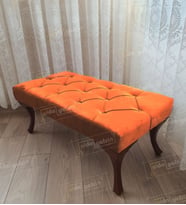apitoneli Ayak Ucu Kapı Önü Antre Bench Puf Ceviz Ayak (120*45) (Turuncu)