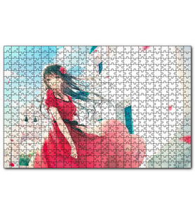Cakapuzzle Animasyon Filmi Kırmızılı Çiçekli Kız  Puzzle Yapboz MDF (Ahşap) (1000 Parça)