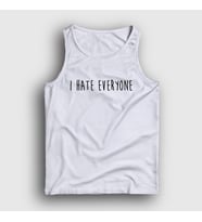 Presmono Unisex Sarı I Hate Eveyone Atlet 404178tt (Beyaz)