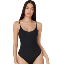 Kadın Modal Spagetti Askılı Kancalı  Bodysuit Tops Atlet Belinay0860 (Siyah)