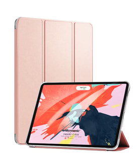 Apple İpad Pro 12.9'' 2020 4.Nesil Kılıf, (A2229-A2069-A2232) Slim Translucent Back Smart Cover (Rose)