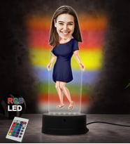 Doğum Günü Hediyesi,Sevgiliye Hediye, Kişiye Özel Fotoğraflı En Tatlı Anne Karikatür 3D Led Lamba (RGB)