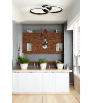 Jolly Modern Tasarım Salon - Mutfak - Hol Beyaz Led 2 Li Avize (Kahverengi)