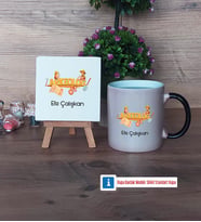 Arkeolog Dekoratif Taş, Kupa Bardak Kırmızı Hediye (Model 8)