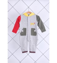 Babyhola Kız Erkek Çıtçıtlı Kapüşonlu Şardonlu Kışlık Tulum 12644 (Gri)