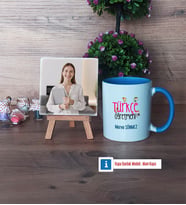 Türkçe Öğretmeni Fotoğraflı Dekoratif Taş, Kupa Bardak Beyaz Hediye (Model 4)