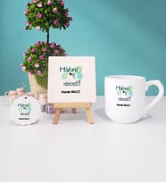 Makine Mühendisi Kupa Bardak Lacivert Dekoratif Taş Baskı Anahtarlık (Model 8)