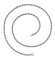 Gümüş Halat Burgu Zincir Erkek Kolye 55cm 4mm 14gr msn02 (Beyaz)
