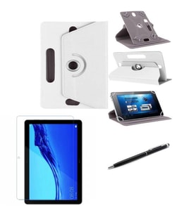 Xiaomi Pad 5  11" Standlı Tablet Kılıfı+Nano Kırılmaz Ekran Koruyucu+Dokunmatik Kalem (Beyaz)