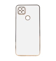 Xiaomi Redmi 9C Kılıf Kenarları Gold Kamera Korumalı Renkli Pastel Silikon Açık Yeşil BARK (Beyaz)