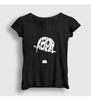 Presmono Kadın Sarı Hat Charlie Chaplin T-Shirt 155378tt (Siyah)