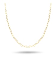 925 Ayar Gümüş Bağlantılı Kalpler Zincir Kolye (Gold)
