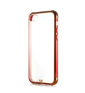 Apple iPhone SE 2020 Kılıf Kamera Korumalı Kenarları Renkli Şeffaf Voit Silikon (Kırmızı)