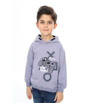 Toontoy Erkek Çocuk Baskılı Sweatshirt (Koyu Gri)