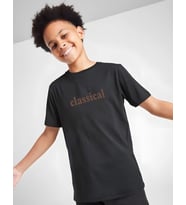 Çocuk Classical Baskılı Pamuklu Tshirt (Siyah)